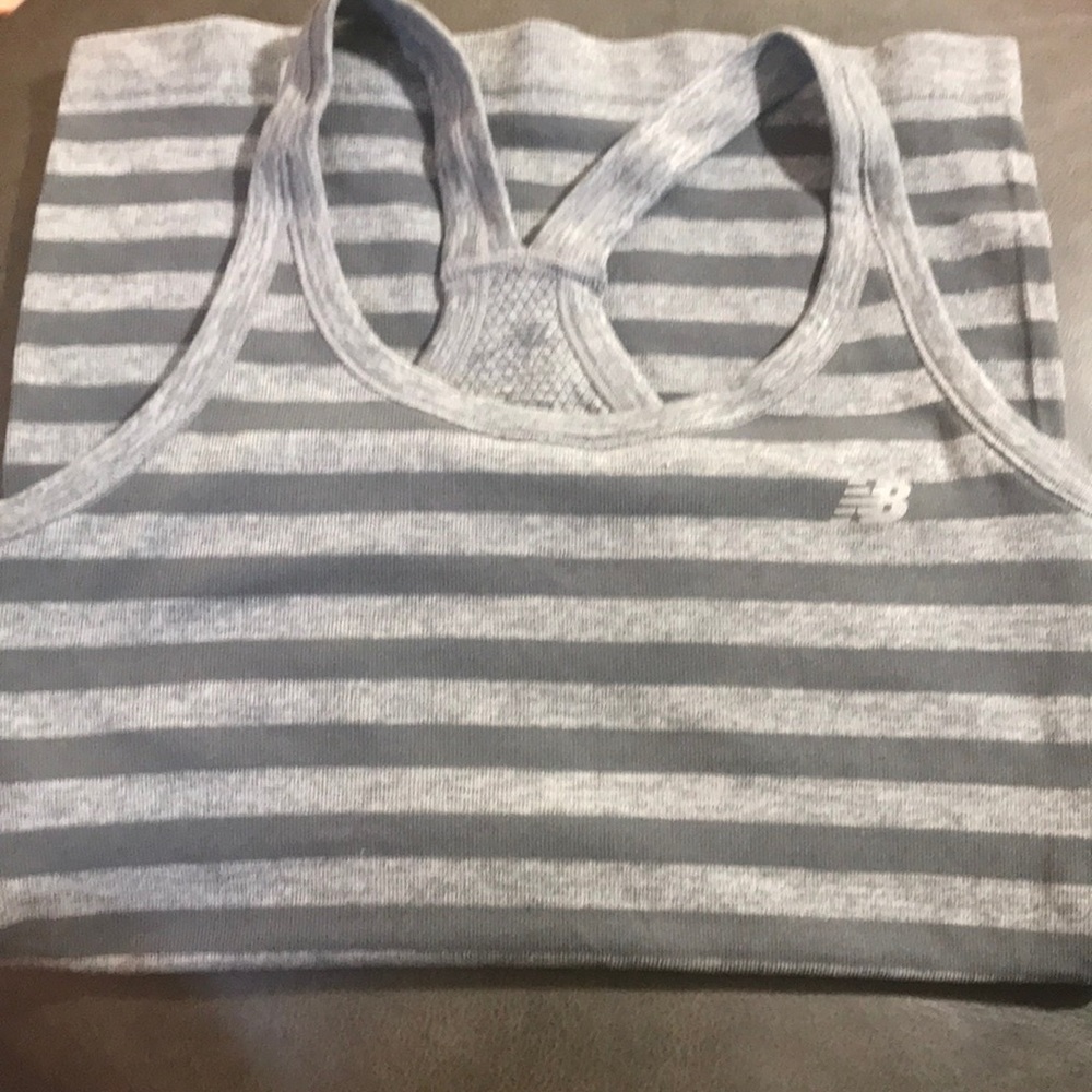 New Bal Seamless Stretch Two layer Grey Stripe Sml